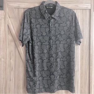 Black with Grey Pineapples Travis Mathew Polo
